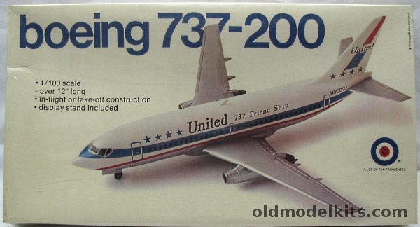 Entex 1/100 Boeing 737-200 United Air Lines Friendship, 8512 plastic model kit